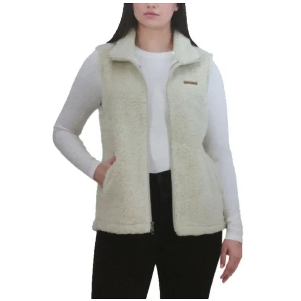 Sage Collective‎ Women's Sherpa Fleece Vest, Cream, Small